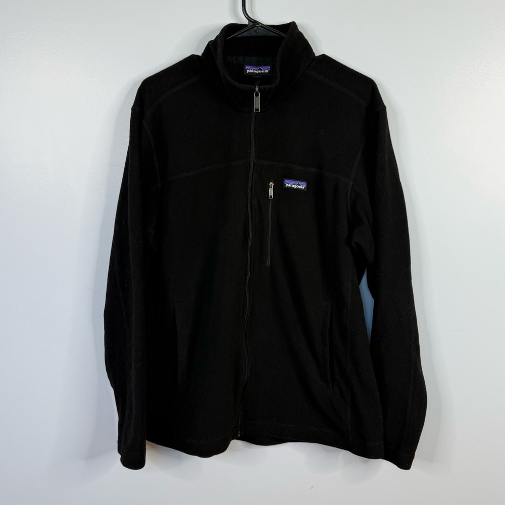 Patagonia Men’s Large Black Full Zip Fleece Jacket Classic Logo